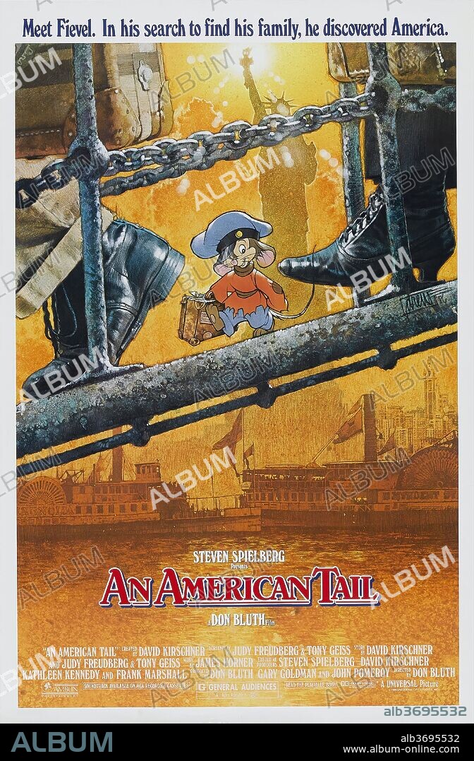 Poster de FIEVEL Y EL NUEVO MUNDO, 1986 (AN AMERICAN TAIL), dirigida por DON BLUTH. Copyright UNIVERSAL PICTURES.