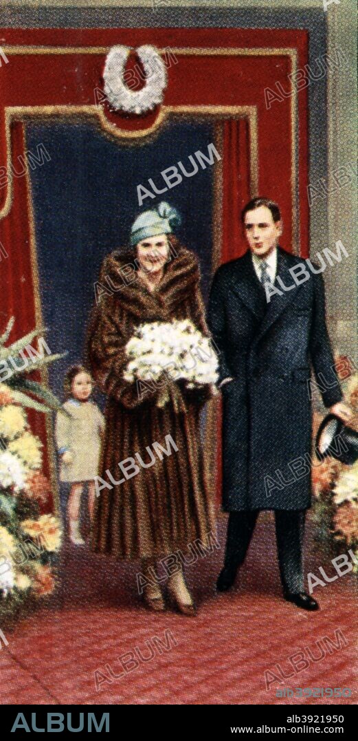 The marriage of the Duke and Duchess of Kent, 29th November 1934, (c1935). Prince George, Duke of Kent was the fourth son of King George V and Queen Mary. He married Princess Marina of Greece and Denmark.