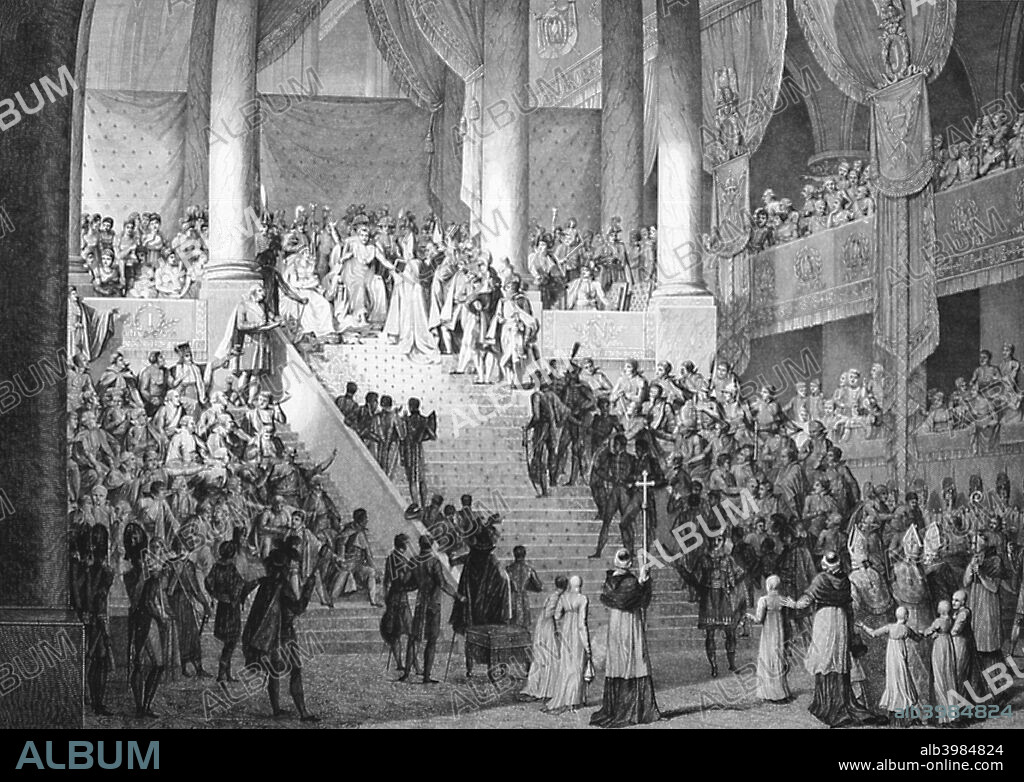 'The Consecration of the Emperor Napoleon and the Coronation of the Empress Josephine by Pope Pius VII, 2nd December 1804', 19th century.