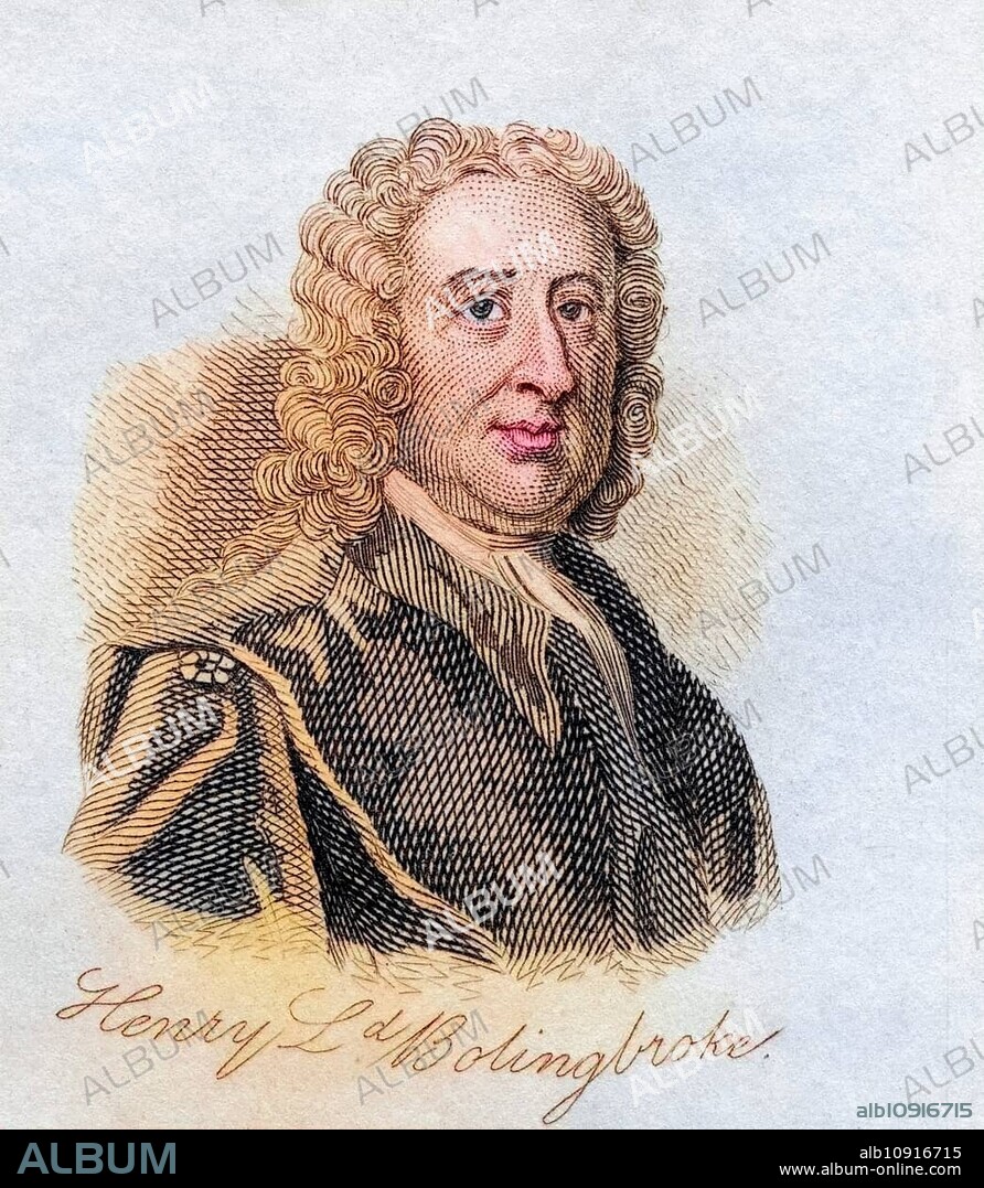 Henry St John Viscount Bolingbroke 1678-1751 English politician and philosopher From the book Crabbs Historical Dictionary, published 1825, Historical, digitally restored reproduction from a 19th century original, Record date not stated.
