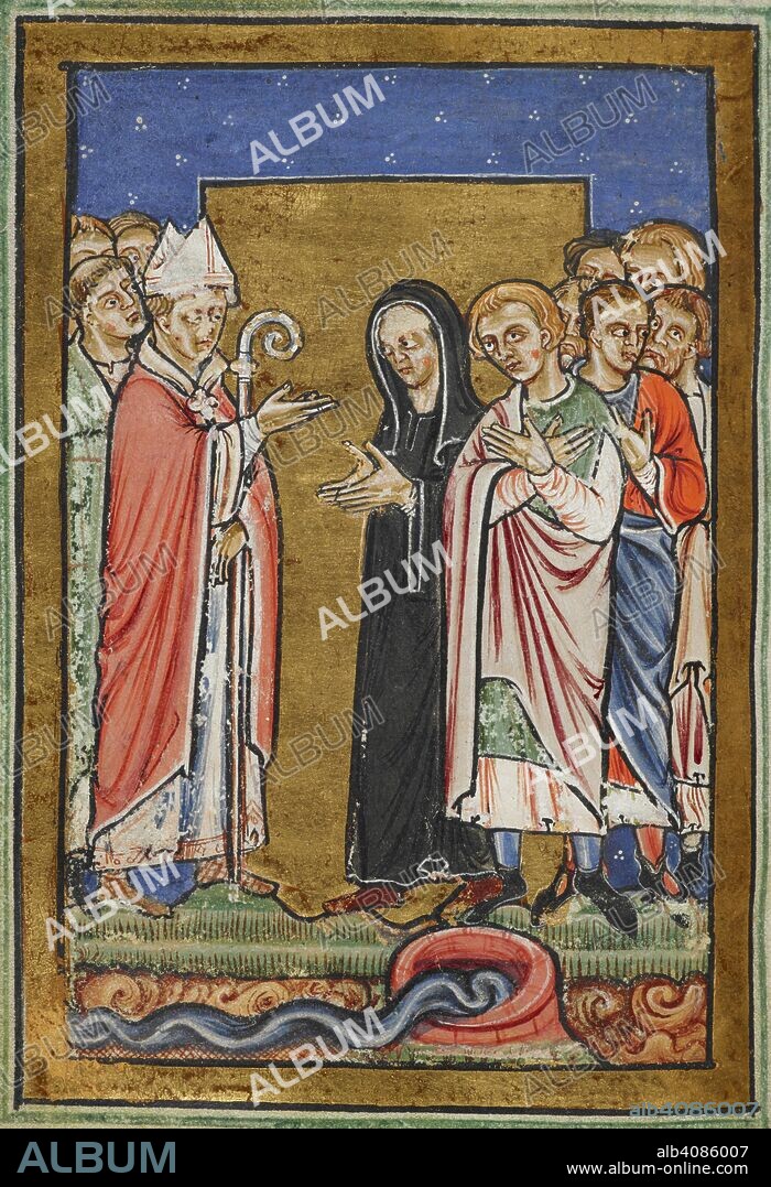 BEDE. St. Cuthbert and King Ecgfrid's widow.The saints prophesies concerning the fate of Carlisle. He visits a Roman foundation at Carlisle, and has a revelation of the disaster to overtake King Ecgfrid. Prose Life of St. Cuthbert; extracts from the Historia Ecclesiastica (History of the English Church and People). Durham; last quarter of 12th century. Source: Yates Thompson 26, f.55v. Language: Latin.