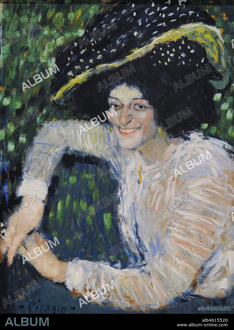 Pablo Picasso (Pablo Ruiz Picasso) (1881-1973). Pintor español. Buste de femme souriante (Busto de mujer sonriente), 1901. Oleo sobre cartón montado en tabla, 83,5 x 60,5 cm. Museo Nacional Centro de Arte Reina Sofía. Madrid. España.