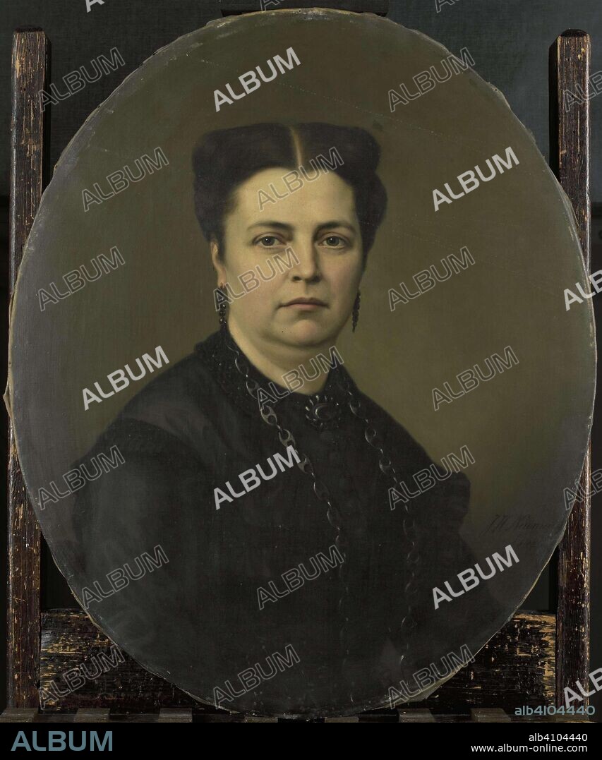 JOHAN HEINRICH NEUMAN (SIGNED BY ARTIST). Jeanette Antoinette Pietermaat (1818-70). Wife of Pieter Mijer. Dating: 1876. Place: Netherlands. Measurements: h 75 cm × w 62 cm × t 2.9 cm; d 9.7 cm.