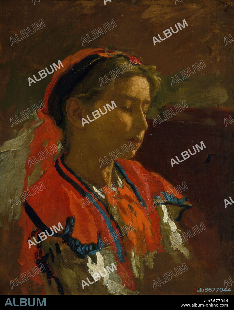 Carmelita Requena. Artist: Thomas Eakins (American, Philadelphia, Pennsylvania 1844-1916 Philadelphia, Pennsylvania). Dimensions: 21 x 17 in. (53.3 x 43.2 cm). Date: 1869.
After completing his studies in Paris, Eakins traveled to Spain in 1869. While in Madrid, he visited the Museo del Prado, where he admired the paintings of Diego Velázquez and Jusepe de Ribera. He then settled for the winter in Seville, from where he wrote to his sister that he was painting Carmelita Requeña, the seven-year-old daughter of street performers. This portrait sketch, made in preparation for a large multi-figure composition, reveals Eakins's lessons in Paris under Léon Bonnat, who advocated the painterly tradition of the Spanish Baroque masters.