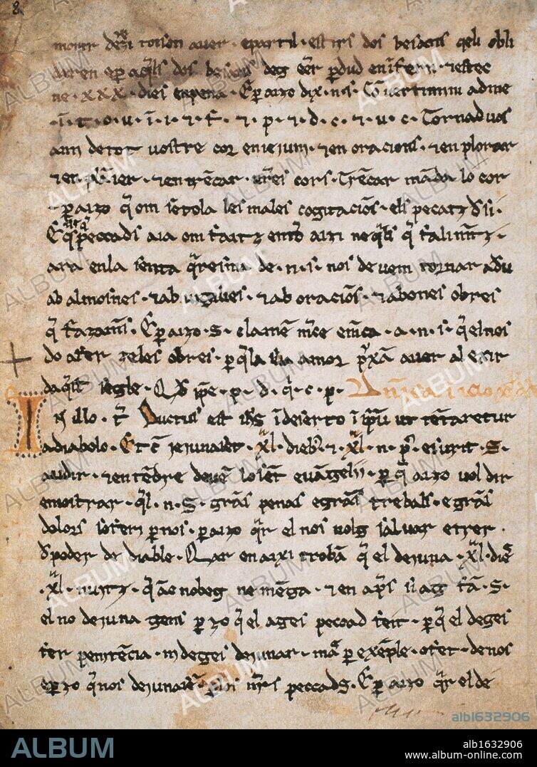 HOMILIES D'ORGANYA (finales s. XII-inicios s. XIII) Primer texto importante, en prosa, de la lengua catalana. Se trata de un sermonario de ocho hojas explicando y comentando el evangelio. Se ha relacionado con las disposiciones de los Concilios de Reims y Tours (813), que pedía a los clérigos que predicasen en la lengua que entendiesen y hablasen los feligreses. Biblioteca de Cataluña. Barcelona.