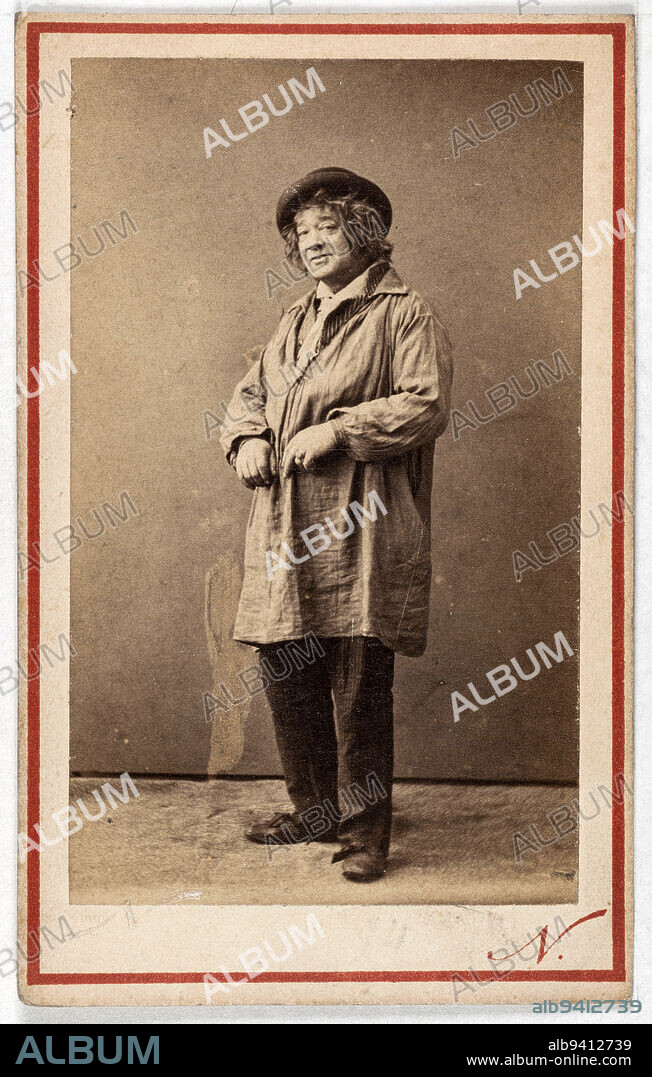 Portrait of Joseph Kelm (1807-1882), singer., Atelier Nadar, Photographer, Between 1865 and 1890, 2nd half of the 19th century, Photography, Graphic arts, Photography, Albumen paper print, Dimensions - Work: Height: 8.6 cm, Width: 5.2 cm, Dimensions: Height: 10.2 cm, Width: 6.2 cm.