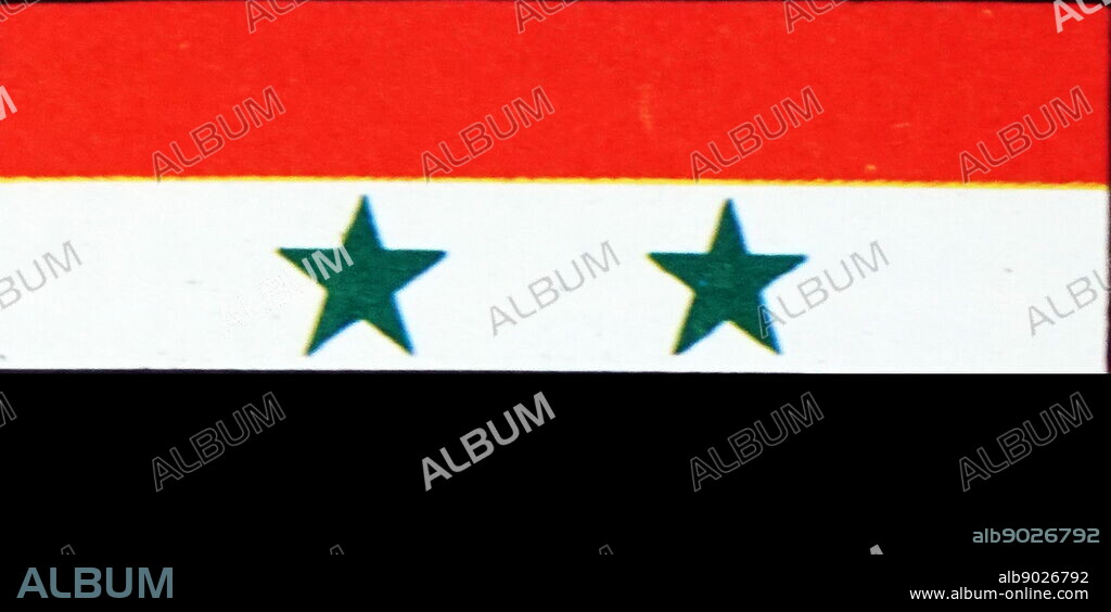 Illustration depicting the National flag of the United Arab Republic. Dated 20th Century.