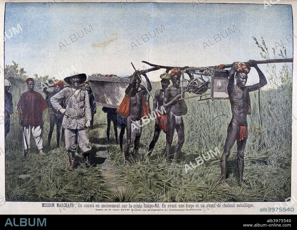A Convoy on the Marchand Mission in 1898, (1899). The Marchand Mission was an expedition undertaken by French emissary Jean-Baptiste Marchand (1863-1934) and 150 men with designs to counter British expansionism in northeastern Africa. An illustration from Le Petit Journal, 28th May 1899.