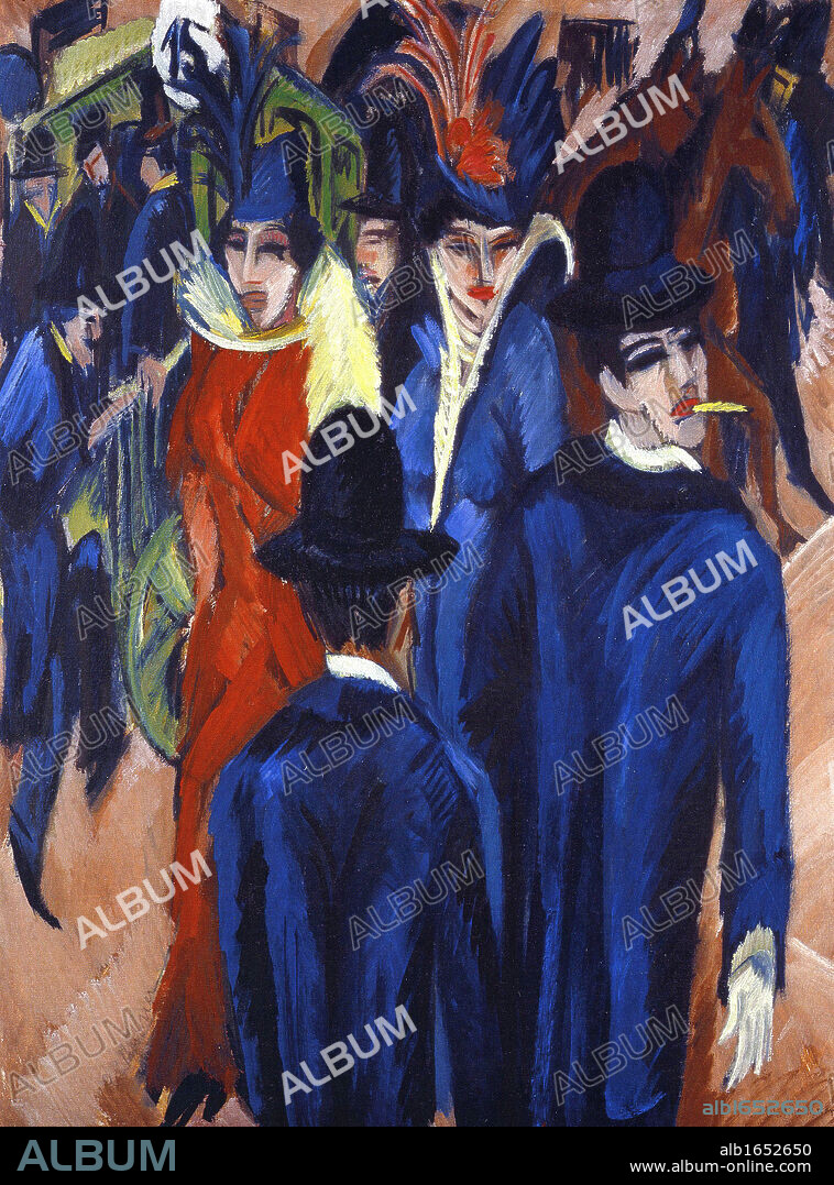 Ernst Ludwig Kirchner (6 May 1880 - 15 June 1938), German expressionist painter Berlin-Street-Scene.