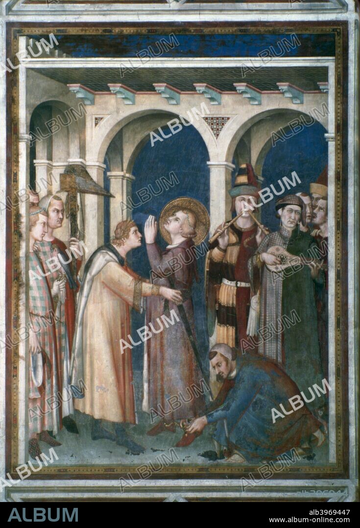 'St Martin is Knighted', 1312-1317. Scenes from the Life of St Martin in the Cappella di San Martino, Lower Church, San Francesco, Assisi.