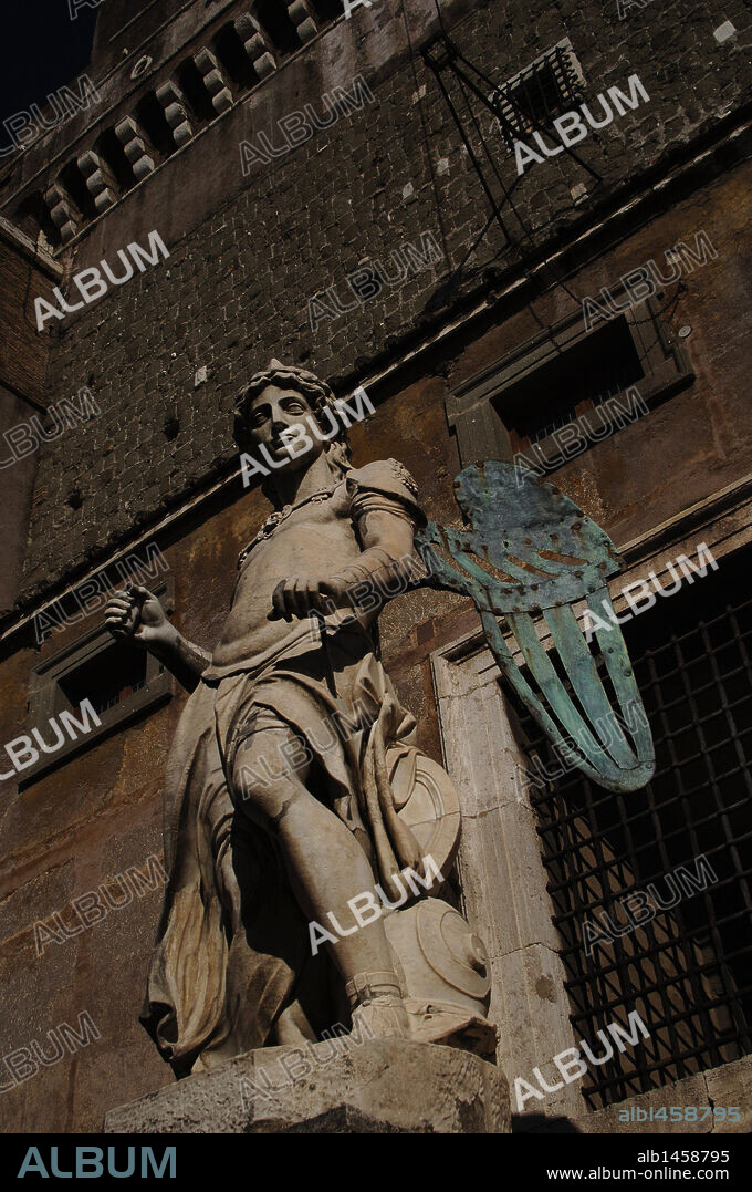 Italy. Rome. Archangel Michael. Statue by Raffaello da Montelupo (1504-1566). 1544. Castel Sant'Angelo.