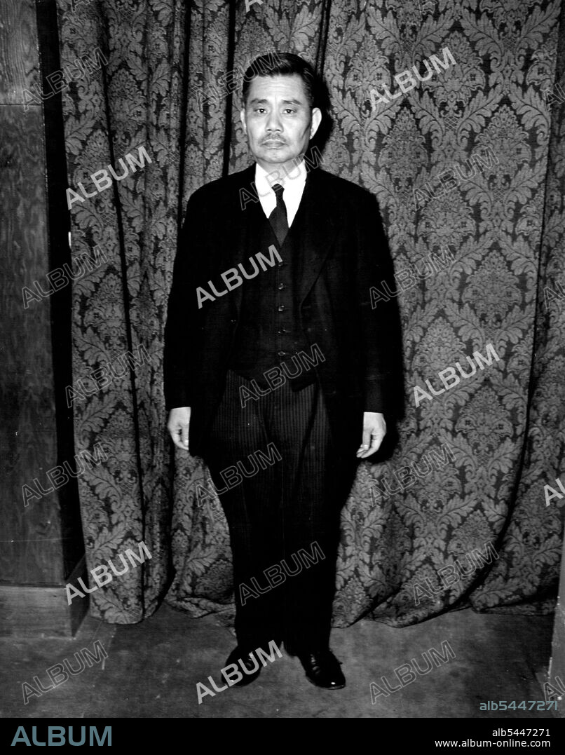 Alleged Japanese War Criminal on trial at IMTFE : Okinori Kaya, one of the 26 alleged Japanese war Criminals now on trial at the International Military tribunal for the Far East, in the war Ministry Blog., Tokyo, Japan. January 21, 1947. (Photo by Malone, Signal Corps U.S. Army).