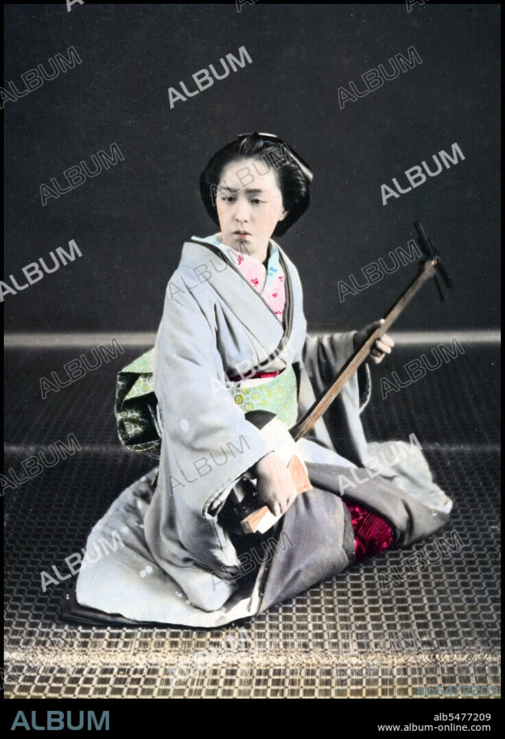 Geisha, Geiko or Geigi are traditional, female Japanese entertainers whose skills include performing various Japanese arts such as classical music and dance. The shamisen or samisen, literally 'three flavor strings'), also called sangen (literally 'three strings') is a three-stringed musical instrument played with a plectrum called a bach.