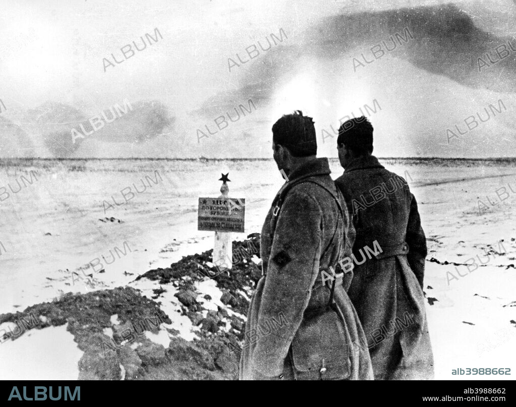 Mass grave of Russian soldiers, Stalingrad front, Russia, January 1943. Fought between August 1942 and February 1943, the Battle of Stalingrad was one of the bloodiest in history. 750,000 Russian soldiers were killed, wounded or captured and over 40,000 civilians lost their lives. On the Axis side, 740,000 were killed or wounded and 110,000 taken prisoner. The defeat at Stalingrad was a reverse from which Nazi Germany was ultimately unable to recover.