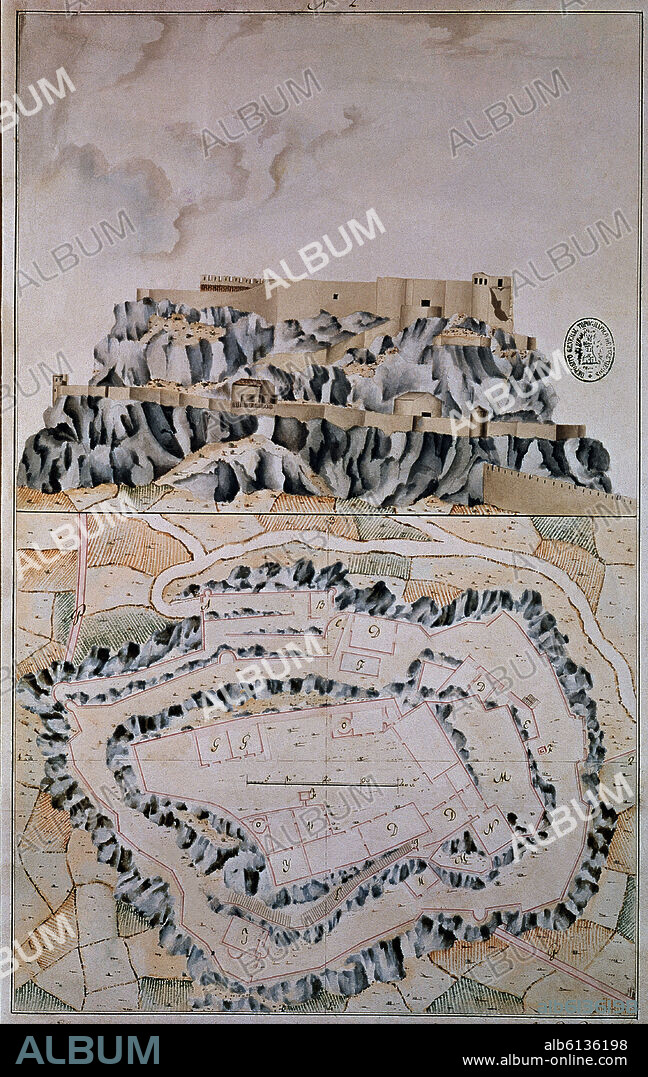 PLANO DEL CASTILLO DE MORELLA 1822.