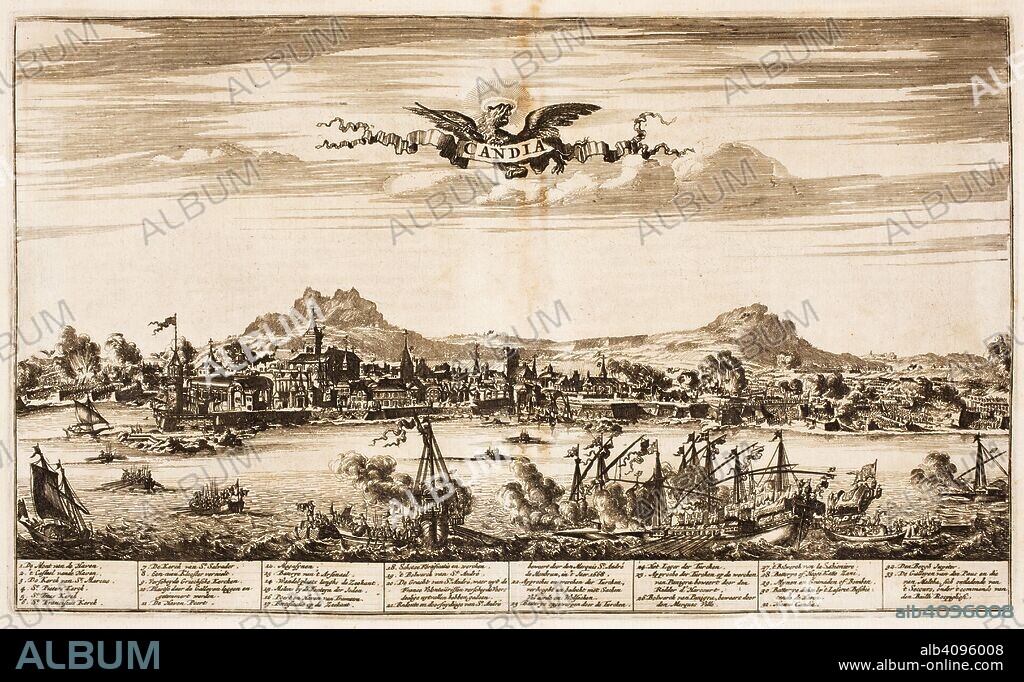 ANONYMOUS. Seabattle during the siege of Candia (From: Schauplatz des Krieges).