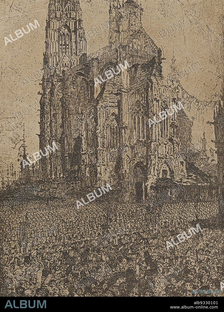 The cathedral, James Ensor, circa 1860-1849, print, Belgian Art.