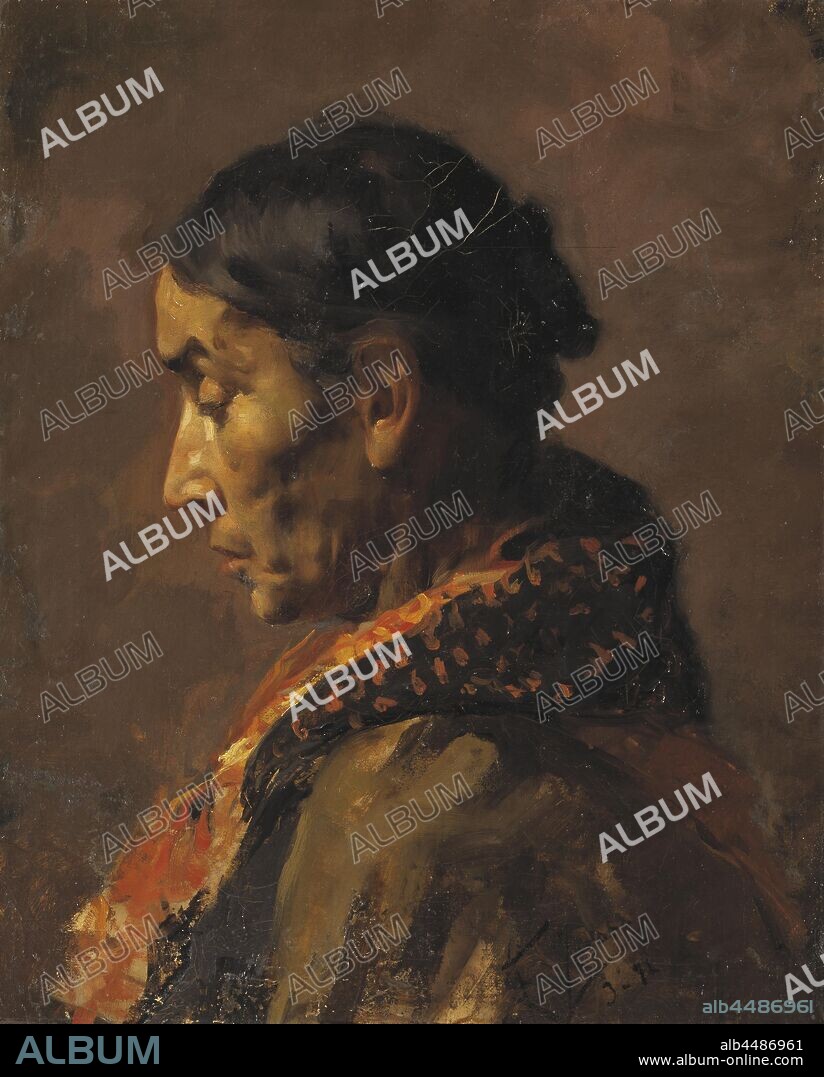 Enrique Jaraba Y Jiménez, Old Spanish Woman, Older Spanish, painting, 1891, oil on canvas, Height, 52 cm (20.4 inches), Width, 42 cm (16.5 inches), Signed, E.Jaraba, 3-91.