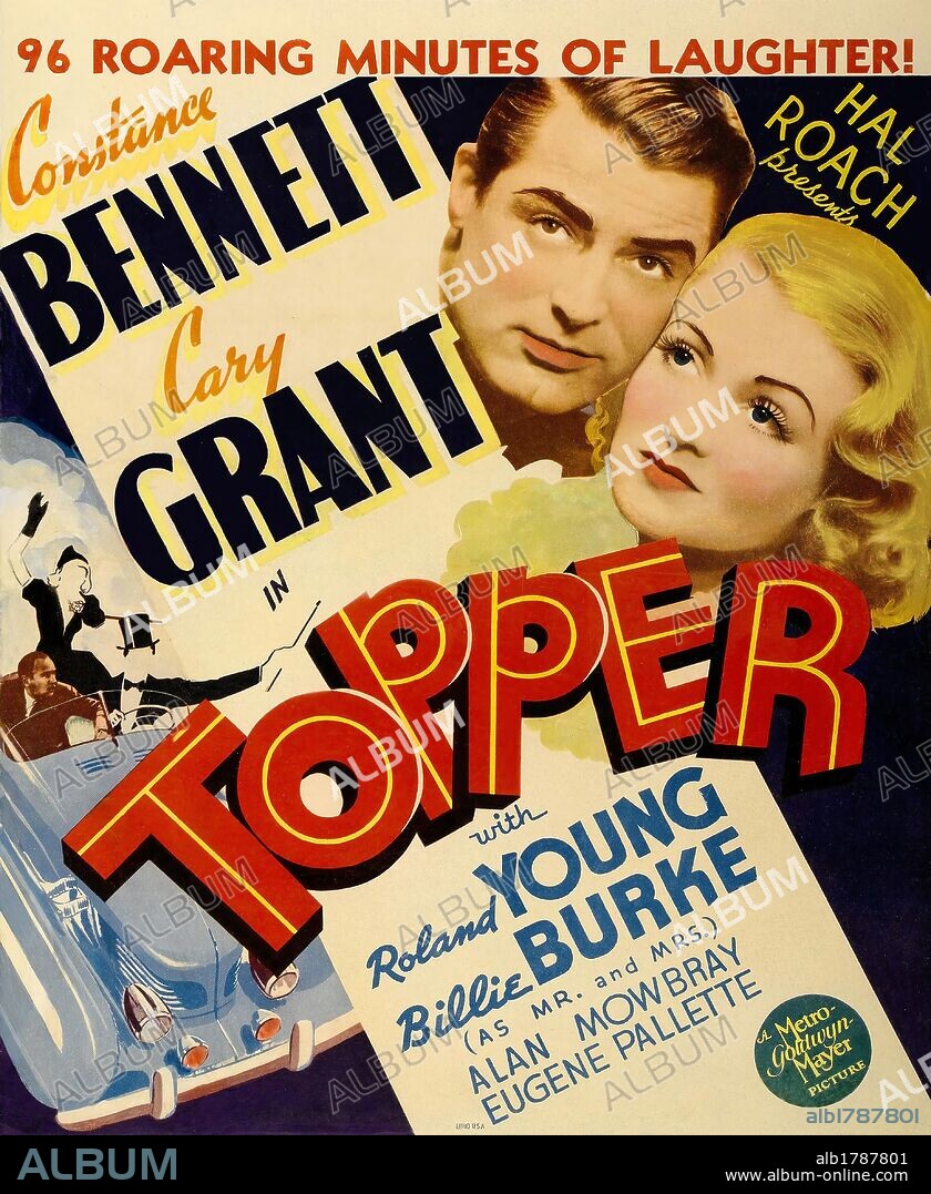 Poster de UNA PAREJA INVISIBLE, 1937 (TOPPER), dirigida por NORMAN Z. MCLEOD. Copyright M.G.M.