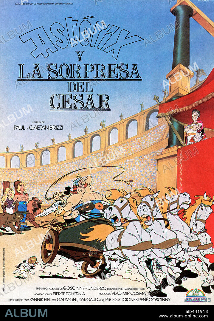 Poster of ASTERIX VERSUS CAESAR, 1985 (ASTERIX ET LA SURPRISE DU CESAR), directed by GAETAN BRIZZI and PAUL BRIZZI. Copyright DARGAUD FILMS.