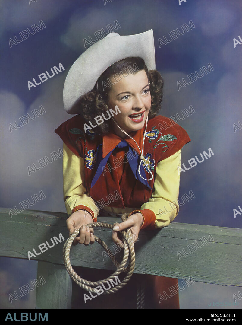 Dale Evans (1912-2001), American Actress and Singer, half-length Portrait in Cowgirl Outfit, Harry Warnecke, 1947.