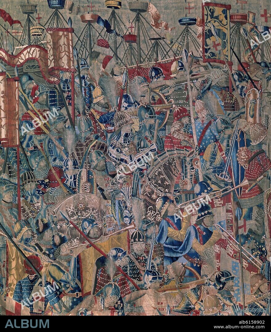 PASQUIER GRENIER (1447-1493) TEJEDOR DE TAPICES FL. TAPIZ DE LA CAMPAÑA DE ALFONSO V PORTUGAL - JUAN II -(1455-1495) - DETALLE DE LA TOMA DE ARCILA Y TANGER - SIGLO XV.