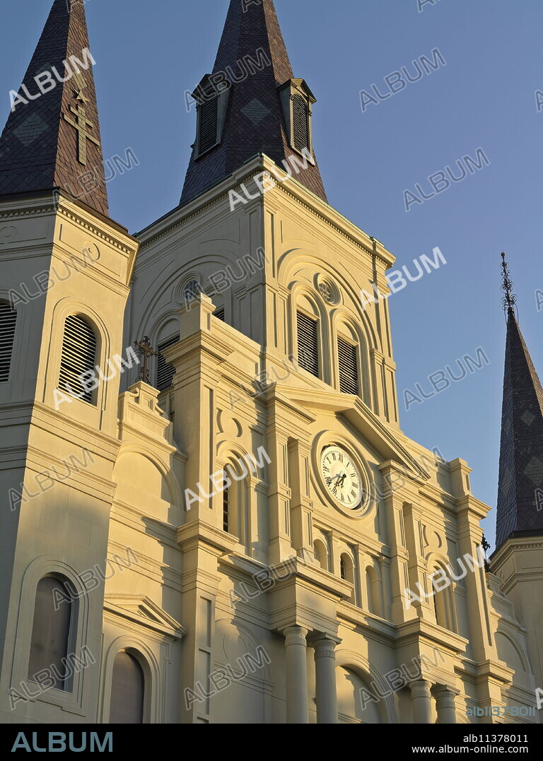 St. Louis Cathedral on Jackson Square at dawn, French Quarter, New Orleans, Louisiana, United States of America, North America.
