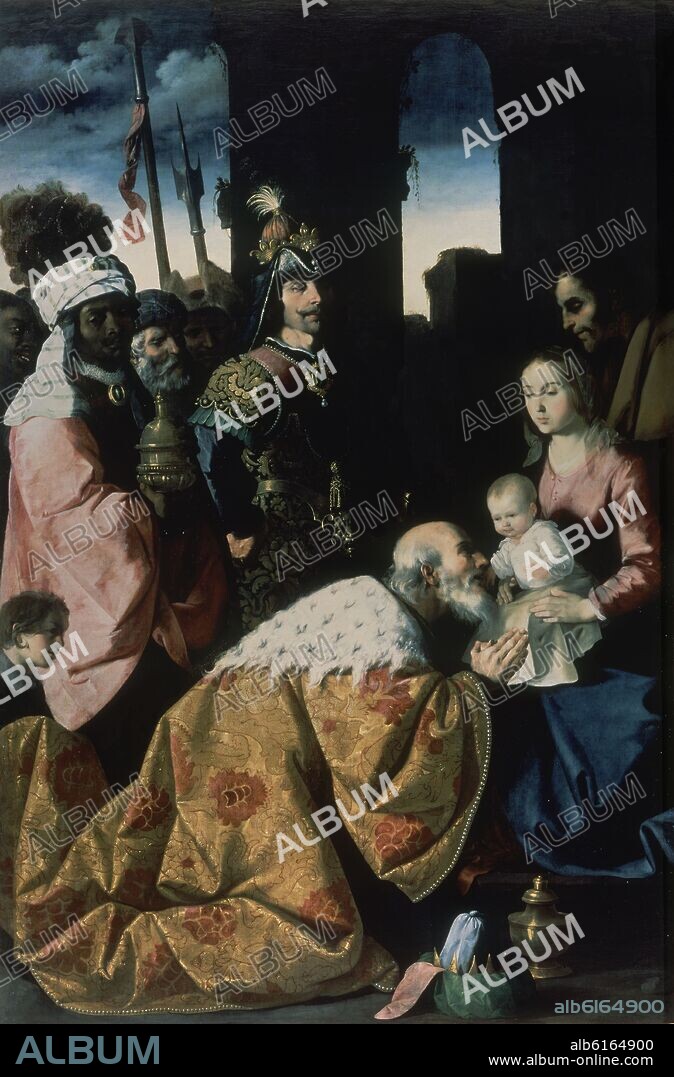 FRANCISCO DE ZURBARAN. ADORACION DE LOS REYES MAGOS - SIGLO XVII - BARROCO ESPAÑOL.