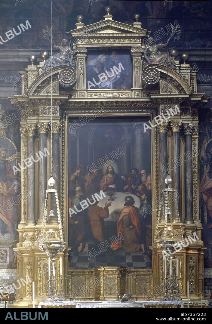 FRANCISCO RIBALTA. RETABLO DE LA SANTA CENA O INSTITUCION DE LA EUCARISTIA - 1606 - BARROCO ESPAÑOL.