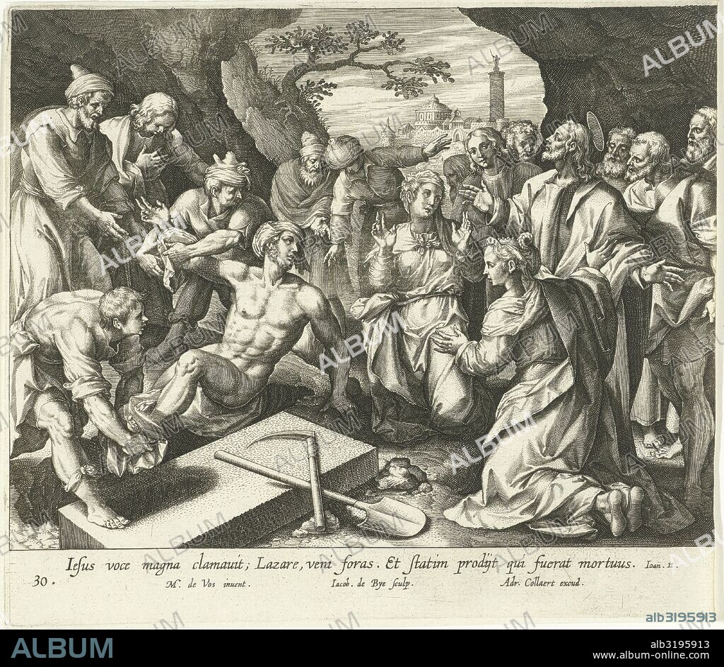 Raising of Lazarus, Jacques de Bie, Adriaen Collaert, 1598 - 1618.