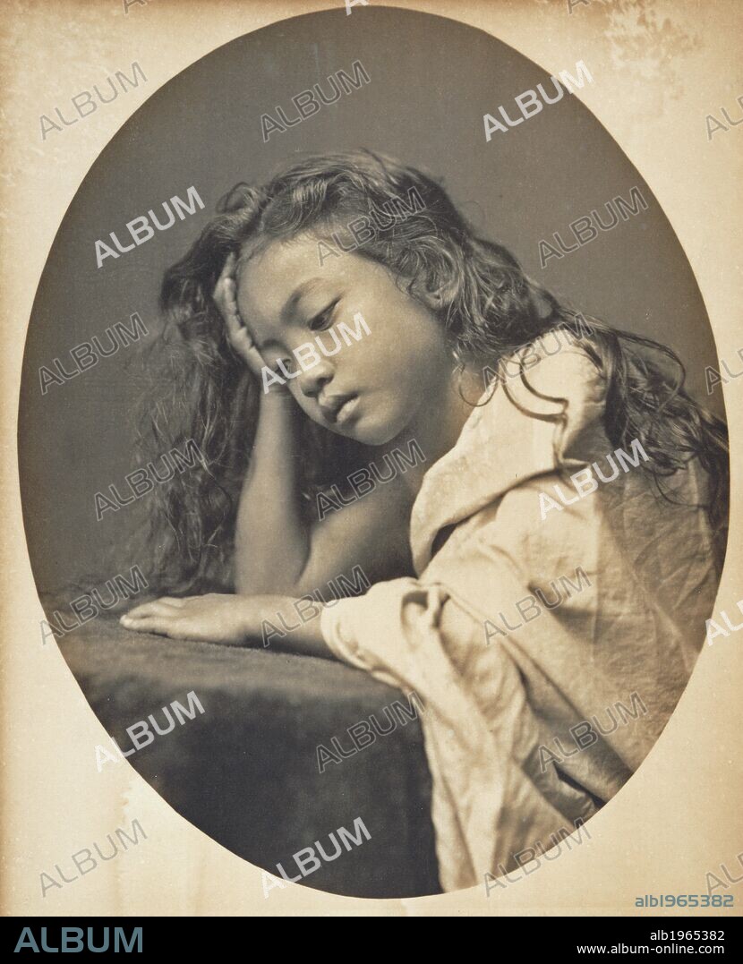 SHAMARANDRA CHANDRA DEB BARMAN. Portrait of a young girl from Hill Tippera. A head and shoulders pictorial study of a young girl, in contemplative pose. Curzon Collection: Miscellaneous Loose Prints. 1890s. Source: Photo 430/73(35).