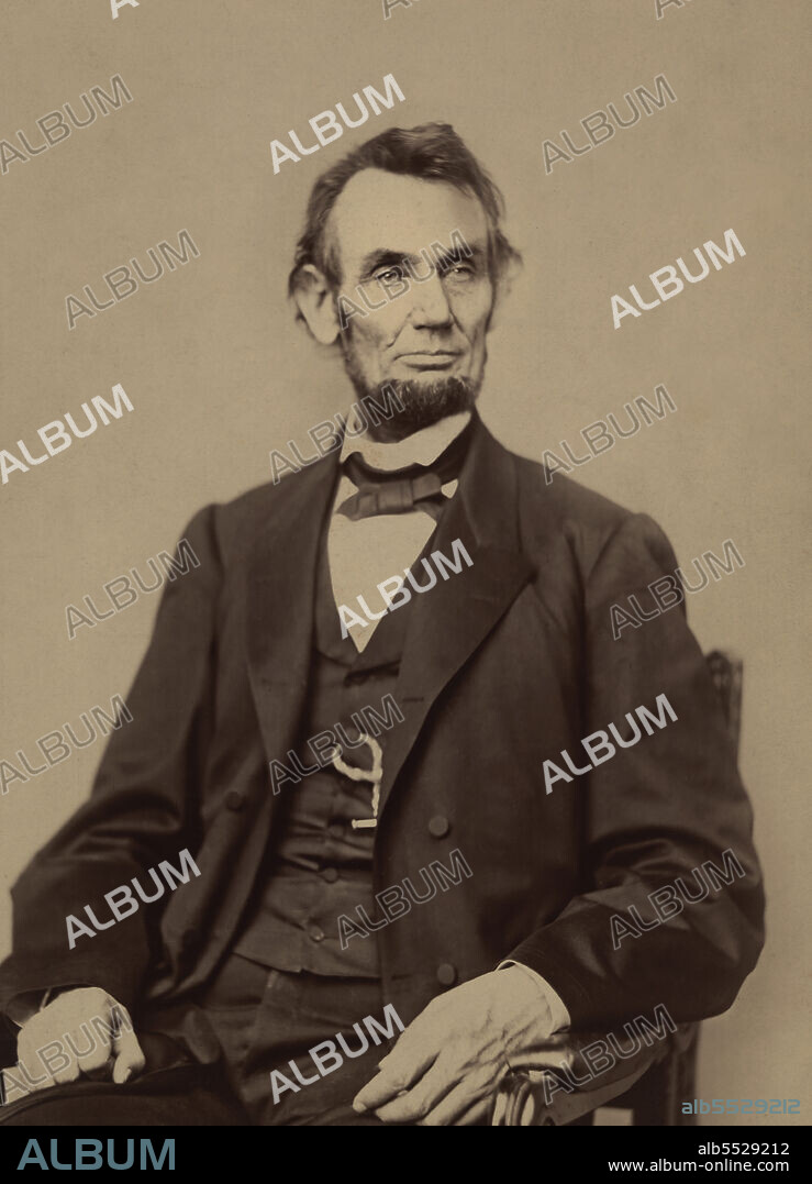 Abraham Lincoln (1809-1865), American Politician, 16th President of the United States, half-length Portrait, Anthony Berger, February 8, 1864.