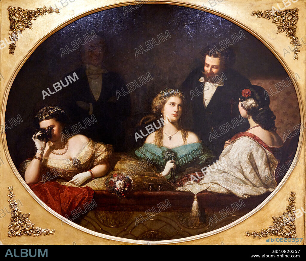 Dionisio Fierros, (Ballota, Cudillero, Asturias, 1827 - Madrid, 1894), A box in the Teatro Real, 1862, Fine Arts Museum, Museo Bellas Artes, Oviedo, Asturias, Spain.