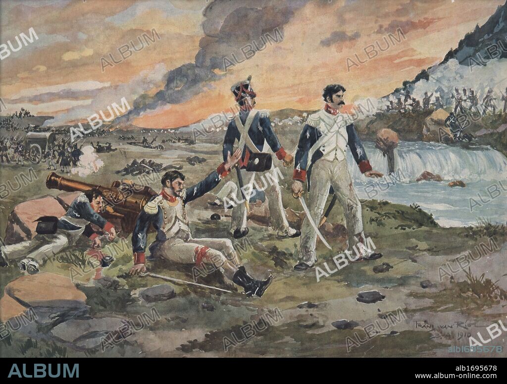 Argentina. Episodio de la Batalla de Ayohuma (en quechua cabeza de muerto) (14 de noviembre de 1813), contienda en el marco de la Guerra de Independencia de la Argentina, en la Campaña del Alto Perú.