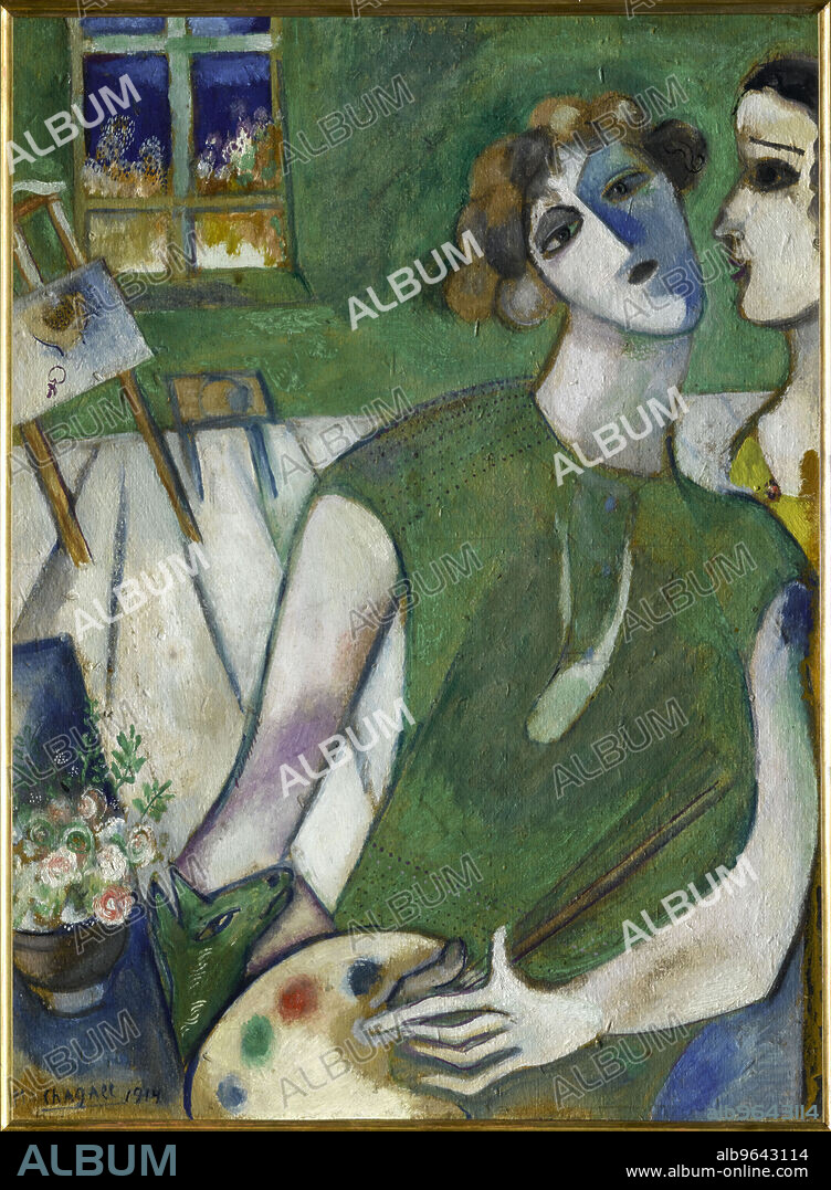 MARC CHAGALL. Autoportrait en vert (Self-Portrait in Green).