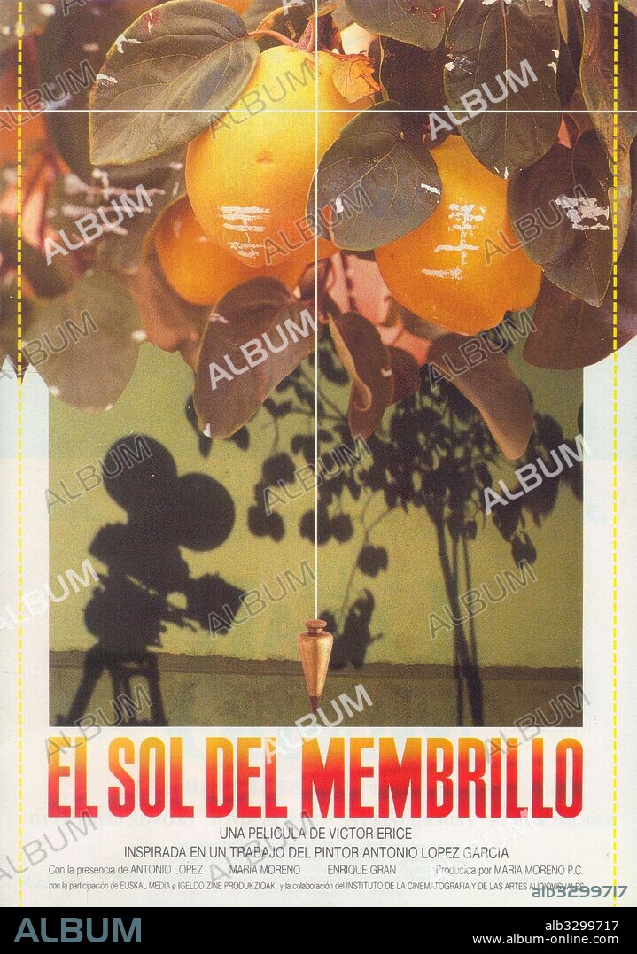 Poster of THE DREAM OF LIGHT, 1992 (EL SOL DEL MEMBRILLO), directed by VICTOR ERICE. Copyright MARIA MORENO.