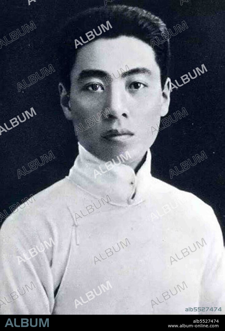A portrait of the young Zhou Enlai (1898 – 1976), first Premier of the People's Republic of China. From October 1949 until his death in January 1976, Zhou was China's head of government. Zhou served under Chairman Mao Zedong and helped the Communist Party rise to power, later helping consolidate its control, form its foreign policy, and develop the Chinese economy.