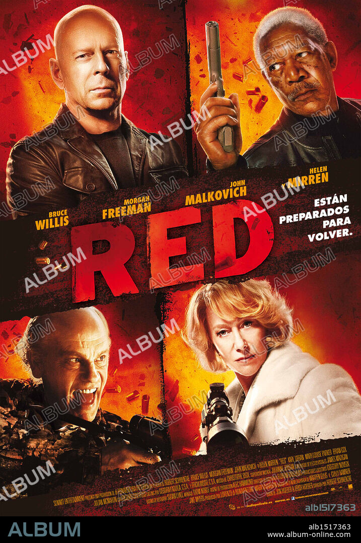 Plakat zu R.E.D.: ÄLTER. HÄRTER. BESSER., 2010 (RED), unter der Regie von ROBERT SCHWENTKE. Copyright SUMMIT ENTERTAINMENT.