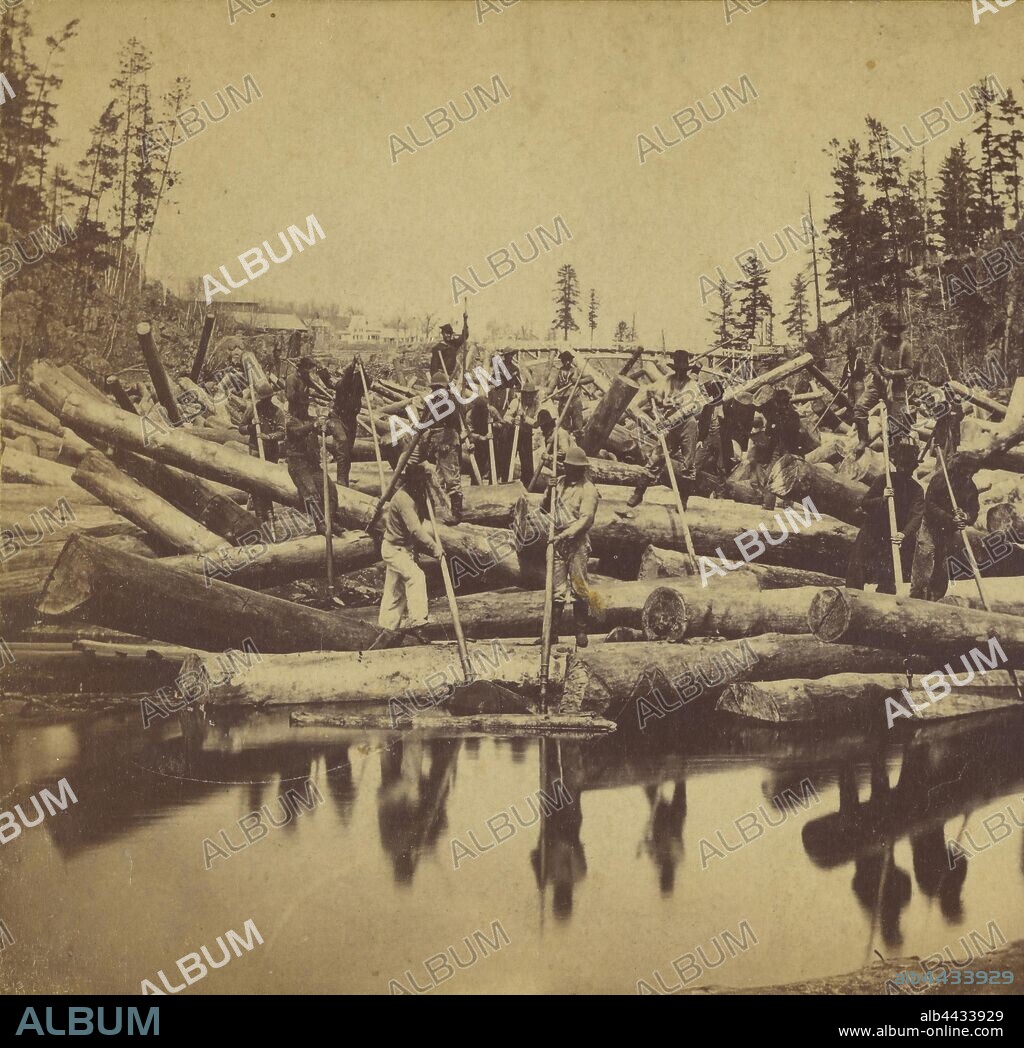 Dalles of the St. Croix River. Log Jam., J. E. Whitney (American, 1822 - 1886, active St. Paul, Minnesota), or Charles A. Zimmerman (American, born France, 1844 - 1909), April 6, 1869, Albumen silver print.
