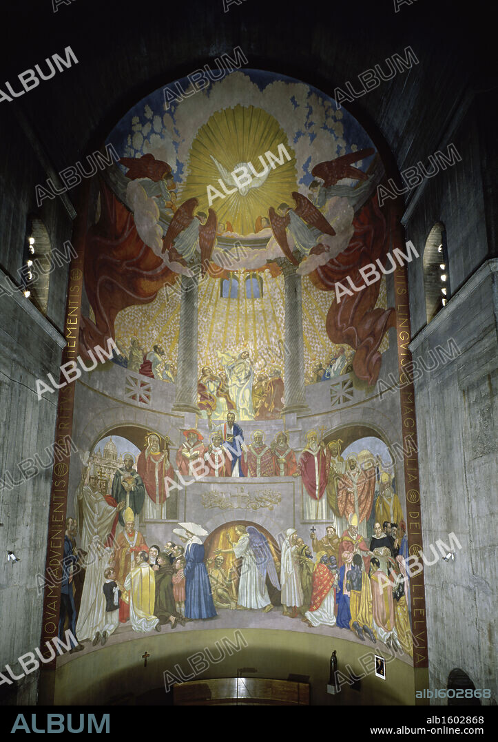 France, Paris, Eglise du Saint-Esprit, The Pentecost by Maurice Denis, fresco, 1934, 1870-1943.