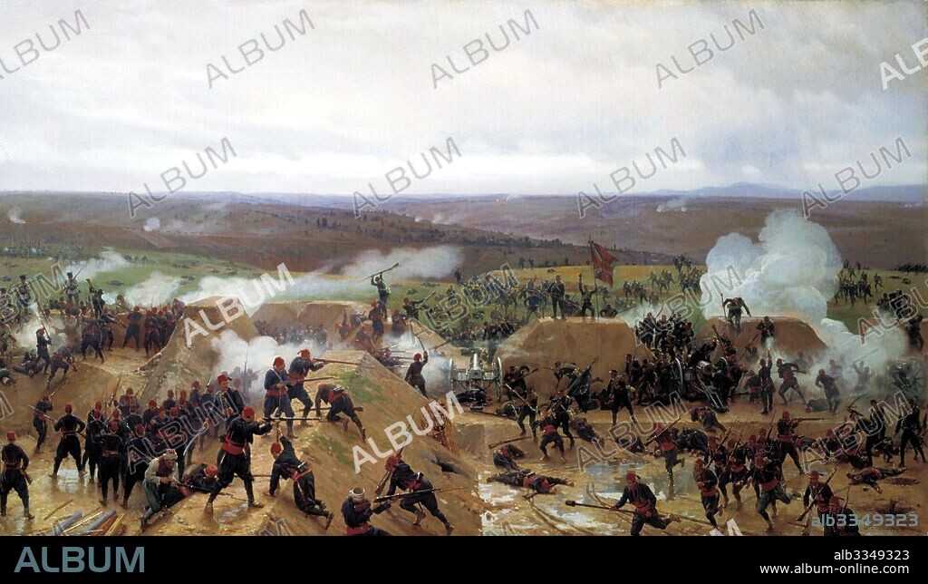 NIKOLAI DMITRIEVICH DMITRIEV-ORENBURGSKY. The Russians take the Grivitza redoubt in the third Battle of Pleven on September 11, 1877.