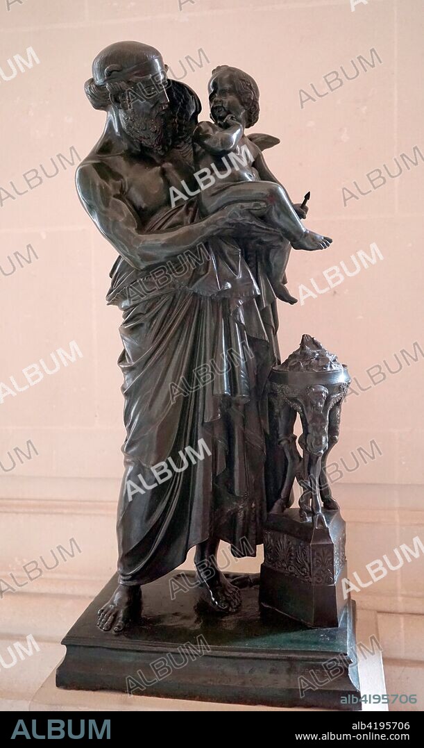 Anacreon et l'Amour. 1845. Bronze sculpture by Jean-Jacques. (James Pradier). 1790- 1852.