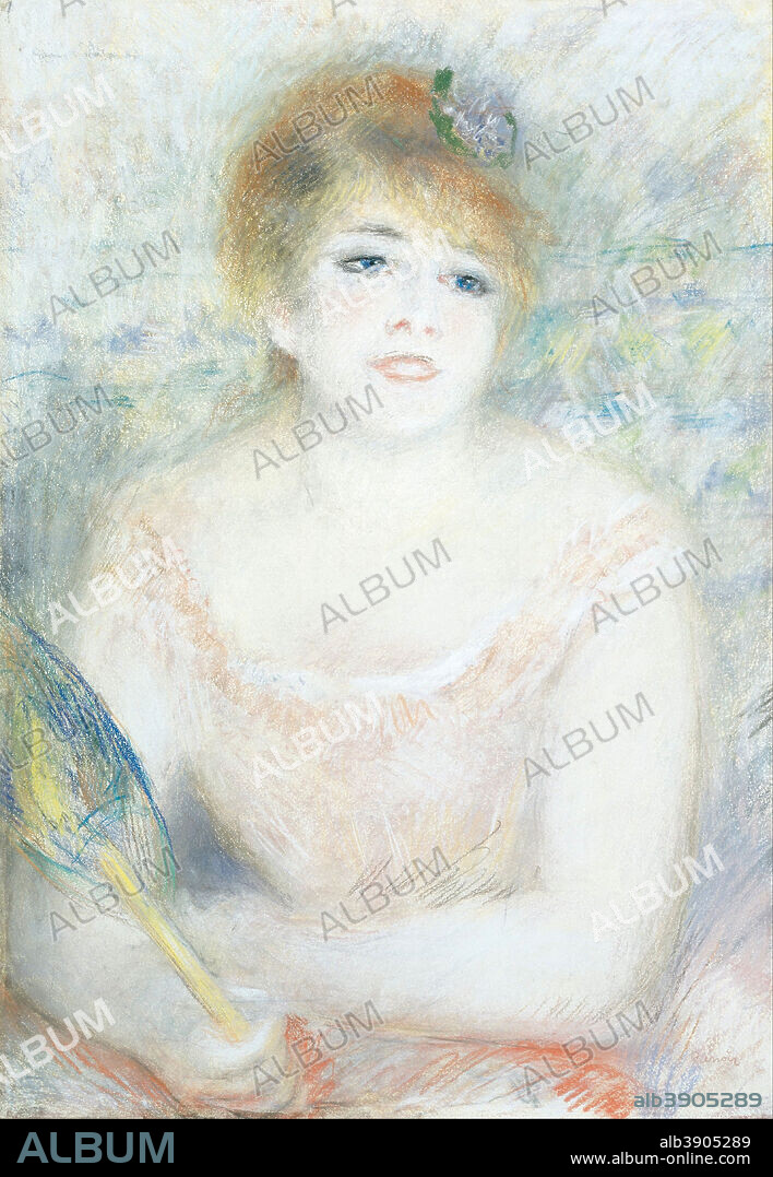 PIERRE AUGUSTE RENOIR. Mlle. Jeanne Samary. Date/Period: 1873/1883. Width: 47.7 cm. Height: 69.7 cm.