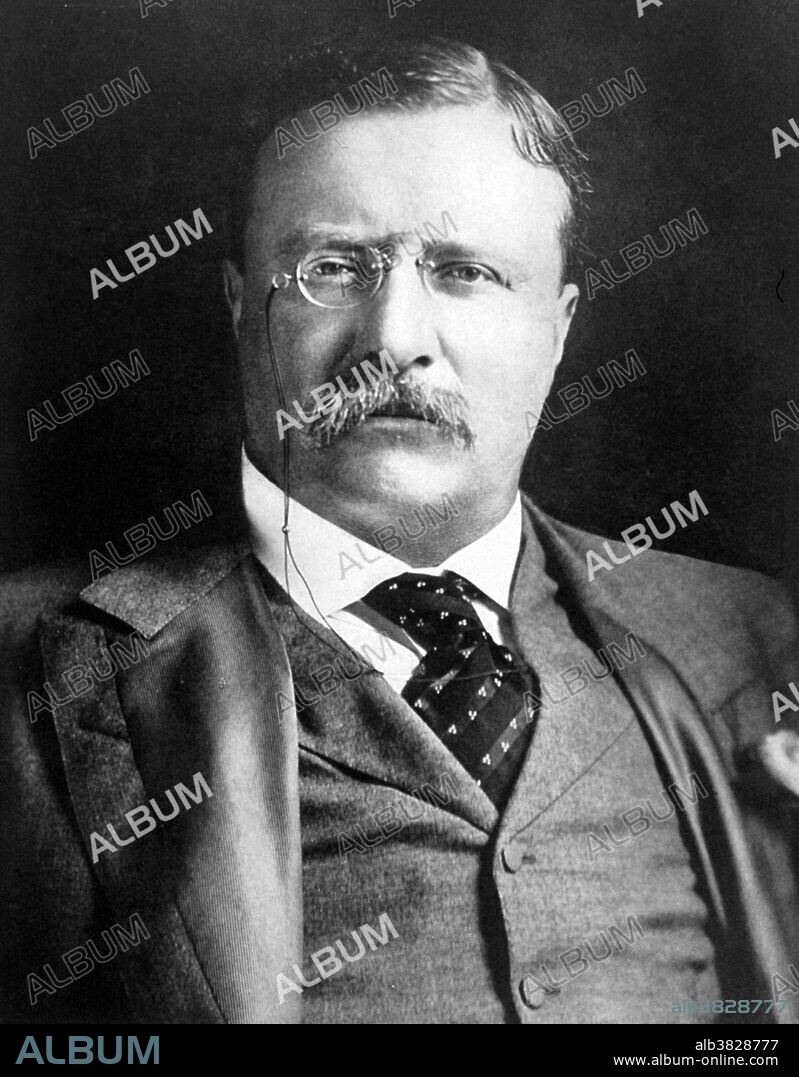 Theodore "Teddy" Roosevelt (October 27, 1858 - January 6, 1919) was the 26th President of the USA from 1901-09. He is noted for his exuberant personality, range of interests and achievements, and his leadership of the Progressive Movement, as well as his "cowboy" persona and robust masculinity. Before becoming President, he held offices at the city, state, and federal levels. Roosevelt's achievements as a naturalist, explorer, hunter, author, and soldier are as much a part of his fame as any office he held as a politician. He was 42 years old when sworn in as President, making him the youngest president ever. He was also the first of only three sitting presidents to have won the Nobel Peace Prize. After leaving the White House he led a major expedition to the Amazon jungles but contracted diseases which ruined his health. He died in 1919, at the age of 60, unexpectedly in his sleep from a blood clot. Roosevelt has consistently been ranked by scholars as one of the greatest American Presidents.