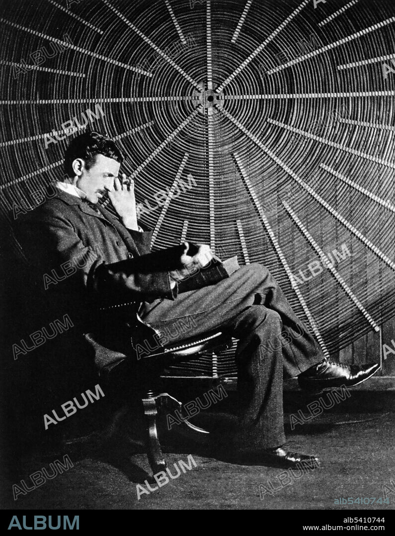 Nikola Tesla (1856-1943), Serbian-American inventor and engineer who who discovered the rotating magnetic field used by alternating current (AC) systems.
