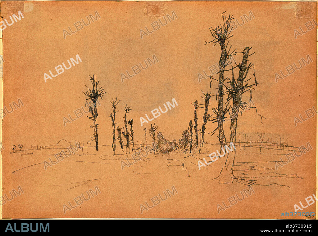 JOHN SINGER SARGENT. Devastated Landscape [verso]. Dated: 1918. Dimensions: sheet: 25.4 × 36.83 cm (10 × 14 1/2 in.). Medium: graphite on wove paper.
