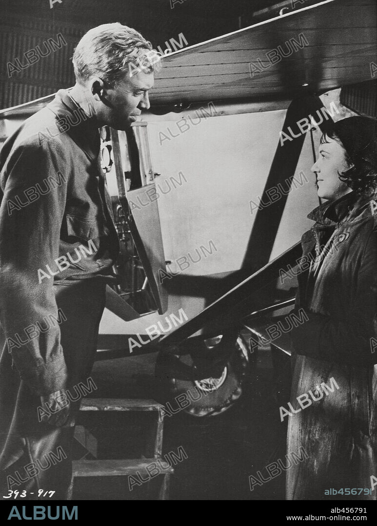 JAMES STEWART and PATRICIA SMITH in THE SPIRIT OF ST. LOUIS, 1957, directed by BILLY WILDER. Copyright WARNER BROTHERS.