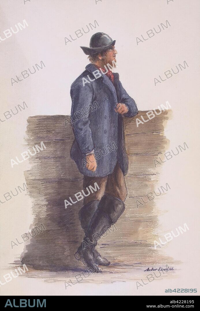 NIELS ANKER LUND. 'Portrait of Loren Abadsen on the Frigate 'Alexander Nevsky''. Denmark, 1868. Dimensions: 28x19 cm.