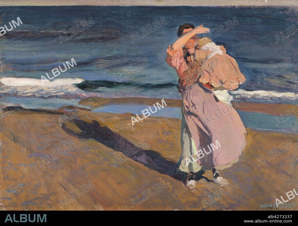 JOAQUIN SOROLLA. Fisherwoman with child, Valencia.
