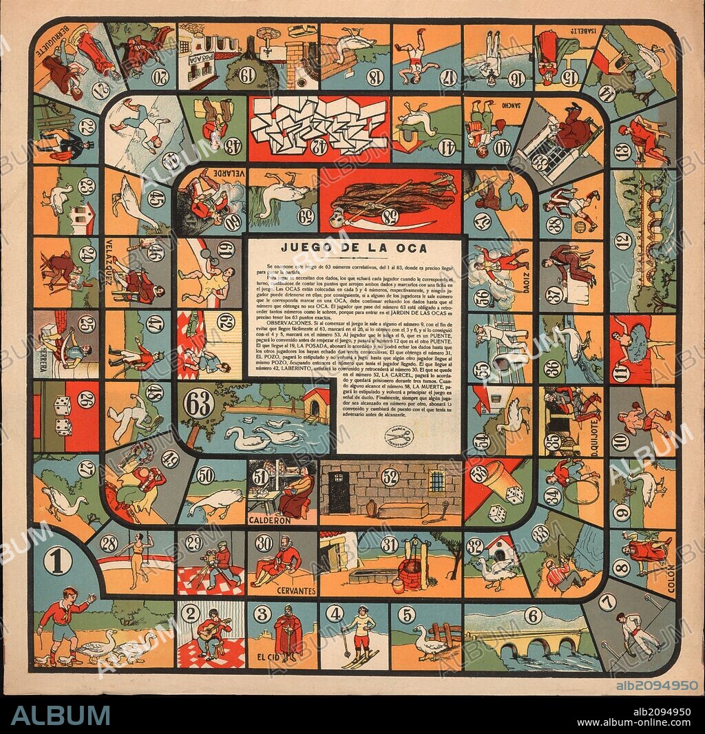 Juego de la Oca. Ediciones La Tijera. Madrid, Años 1920.